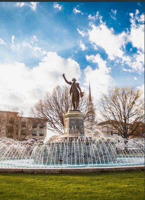The LaGrange fountain in the town square.