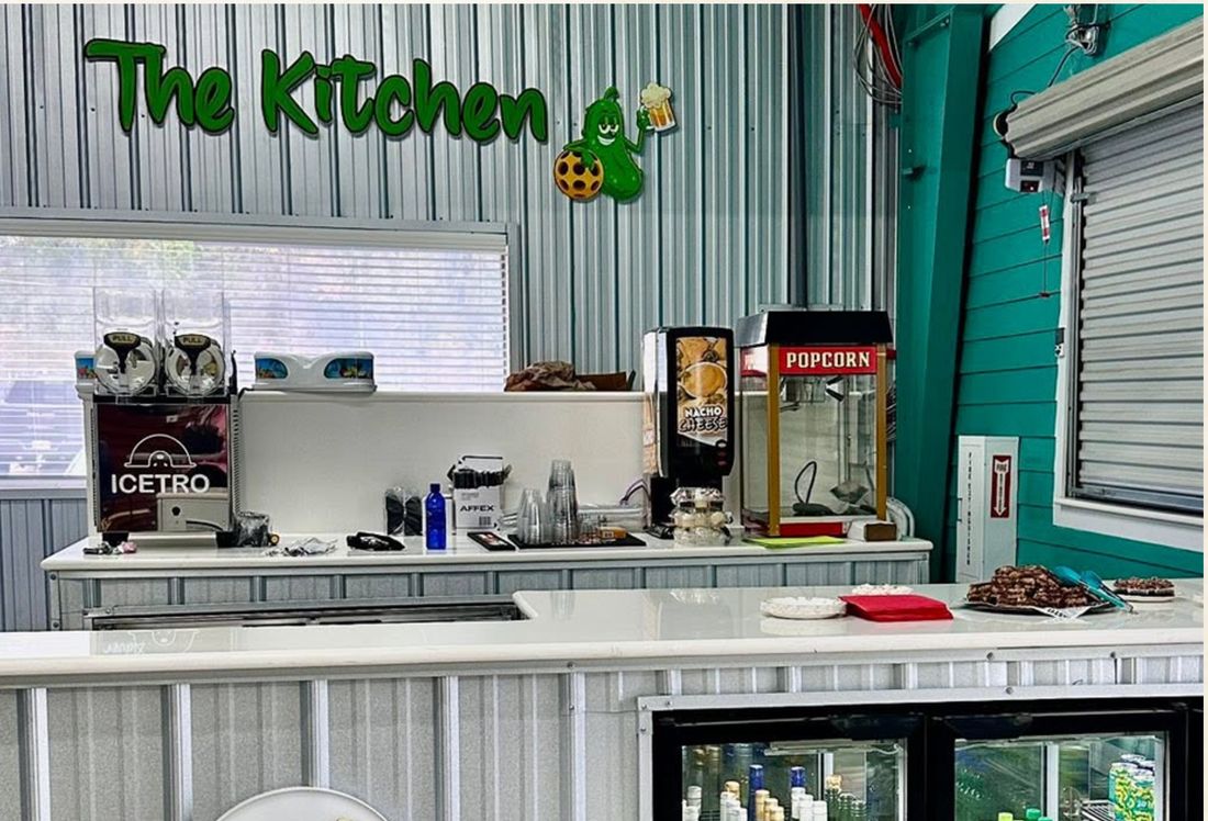 "The Kitchen" concession counter at The Lazy Pickle.